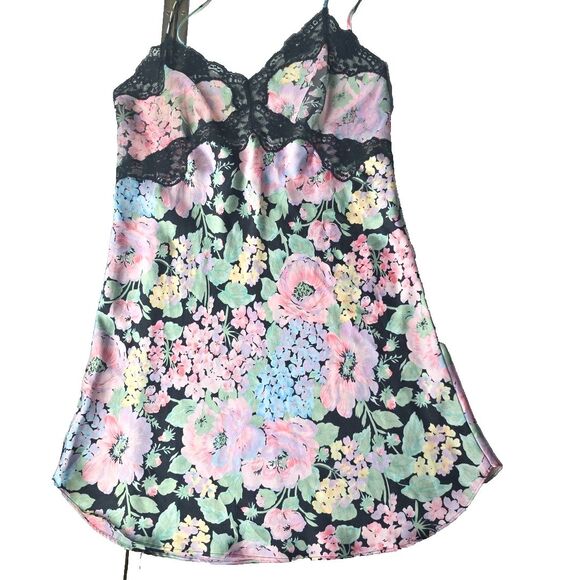 Victoria's Secret Other - Vintage Gold Label Victoria’s Secret Floral Slip Camisole Lace Trim Lingerie L
